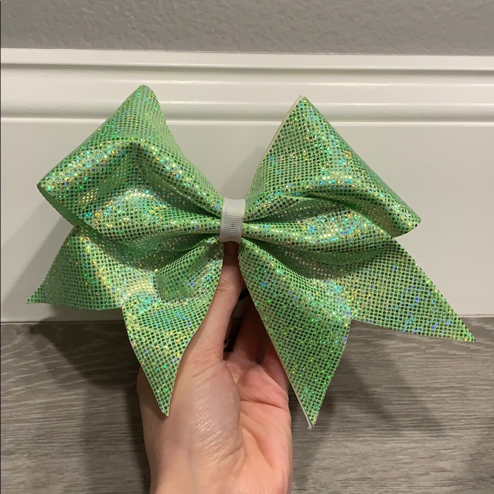 Sparkly Lime Green Cheer bow